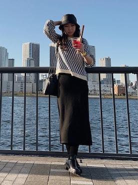 「海」｜「アイテム（ブーツ）」を使った、om! :)さん（レディース・171cm）の冬コーディネート