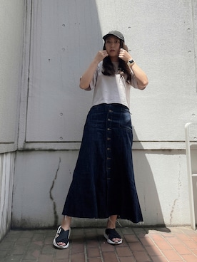 「FREE'S MART（フリーズマート）のアイテム（キャップ）」を使った、om! :)さん（レディース・171cm）の夏コーディネート