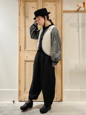 「ニット/セーター」｜「アイテム（帽子）」を使った、Malle chambre de charmeさん（レディース・160cm）の秋コーディネート