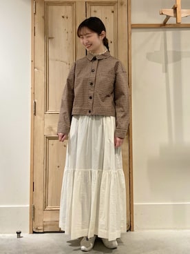 「chambre de charme（シャンブルドゥシャーム）のアイテム（ジャケット/アウター）」を使った、Malle chambre de charmeさん（レディース・162cm）の冬コーディネート