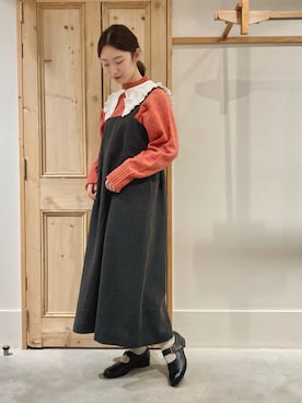 「アイテム（付け襟）」を使った、Malle chambre de charmeさん（レディース・160cm）の秋コーディネート