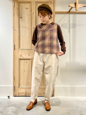 「chambre de charme（シャンブルドゥシャーム）のアイテム（パンツ）」を使った、Malle chambre de charmeさん（レディース・160cm）の秋コーディネート