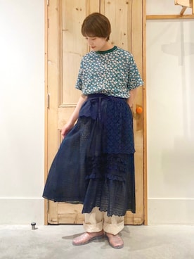 「chambre de charme（シャンブルドゥシャーム）のアイテム（トップス）」を使った、Malle chambre de charmeさん（レディース・160cm）の夏コーディネート