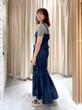 「FREE'S MART（フリーズマート）のアイテム（かごバッグ）」を使った、MEIさん（レディース・163cm）の夏コーディネート