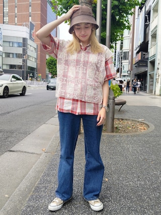 サロペット・オーバーオール・オールインワン AMERI frill denim set up Ameri（アメリ）の「FRILL DENIM SET UP（つなぎ/オールインワン