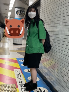 「DIGAWEL（ディガウェル）のアイテム」を使った、ブラックハヤテ号さん（レディース・157cm）の夏コーディネート