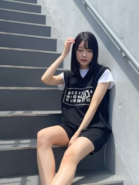 「MM6 Maison Margiela（ｴﾑｴﾑｼｯｸｽ ﾒｿﾞﾝ ﾏﾙｼﾞｪﾗ）のアイテム」を使った、みゃさん（レディース・157cm）の夏コーディネート