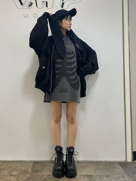 「DANKE SCHON（ダンケシェーン）のアイテム（ナイロンジャケット）」を使った、みゃさん（レディース・157cm）の春コーディネート