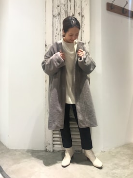 「チュニック」｜「アイテム（その他アウター）」を使った、seinoooさん（レディース・160cm）の冬コーディネート