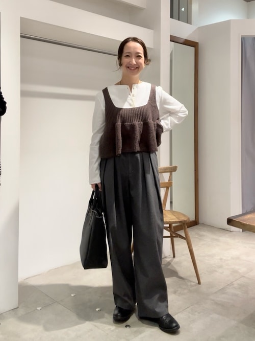 リブ×畦ニットビスチェ