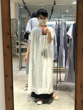 「CONVERSE（コンバース）のCONVERSE コンバース キャンバス オールスター J ハイ / CANVAS ALL STAR J HI (ORANGE) 31301640（スニーカー）」を使った、seinoooさん（レディース・160cm）の夏コーディネート