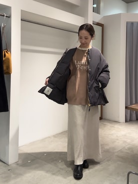 「アイテム（ダウンジャケット/コート）」を使った、seinoooさん（レディース・160cm）の秋コーディネート