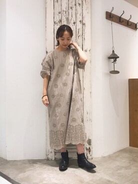 「スカラップ」｜「アイテム（ワンピース）」を使った、seinoooさん（レディース・160cm）の夏コーディネート