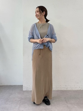 「アイテム（タンクトップ、ベージュ系）」を使った、seinoooさん（レディース・160cm）の秋コーディネート