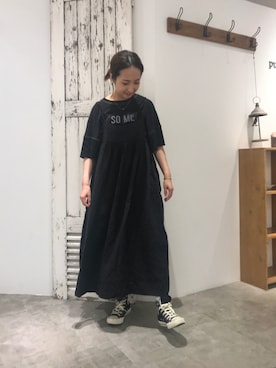 「ふんわり」｜「アイテム（ワンピース/ドレス）」を使った、seinoooさん（レディース・160cm）の夏コーディネート