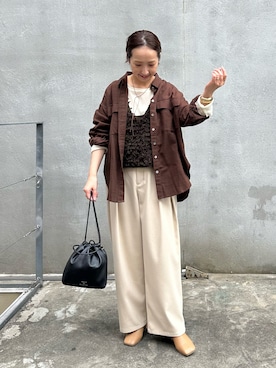 「アイテム（スラックス）」を使った、seinoooさん（レディース・160cm）の冬コーディネート