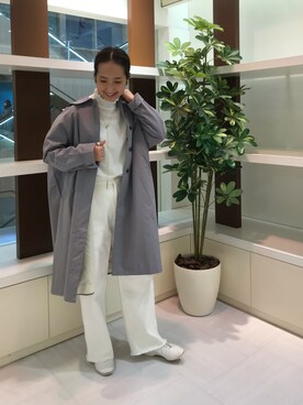 「PUAL CE CIN（ピュアルセシン）のアイテム（ステンカラーコート）」を使った、seinoooさん（レディース・160cm）の春コーディネート