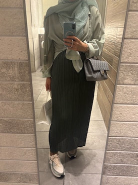 「アイテム（マフラー、グリーン系）」を使った、Fashion junky  さん（レディース・160cm）の秋コーディネート