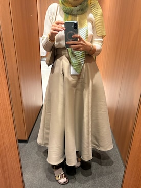 「アイテム（マフラー、グリーン系）」を使った、Fashion junky  さん（レディース・160cm）の秋コーディネート