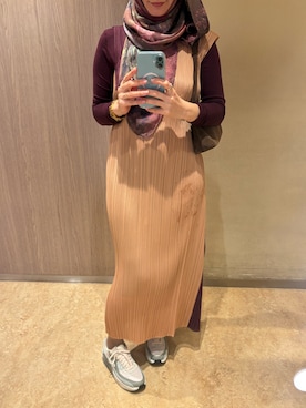 「アイテム（ドレス、ピンク系）」を使った、Fashion junky  さん（レディース・160cm）の秋コーディネート