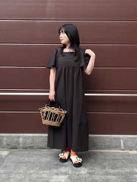 「ラウンドバッグ」｜工藤さん（レディース・156cm）の春コーディネート