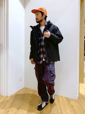 「BAYFLOW(BAYFLOW)」｜「アイテム（キャップ）」を使った、NAKAJI_BFさん（メンズ・174cm）の冬コーディネート