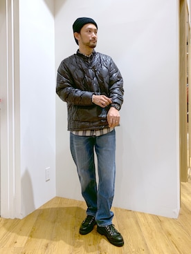 「BAYFLOW(BAYFLOW)」｜「アイテム（ニットキャップ/ビーニー）」を使った、NAKAJI_BFさん（メンズ・174cm）の秋コーディネート