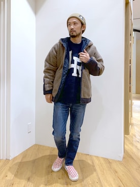 「BAYFLOW(BAYFLOW)」｜「アイテム（ブルゾン）」を使った、NAKAJI_BFさん（メンズ・174cm）の冬コーディネート