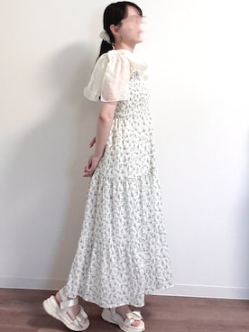 「アイテム（ワンピース/ドレス、ブルー系）」を使った、kaede．さん（レディース・148cm）の夏コーディネート