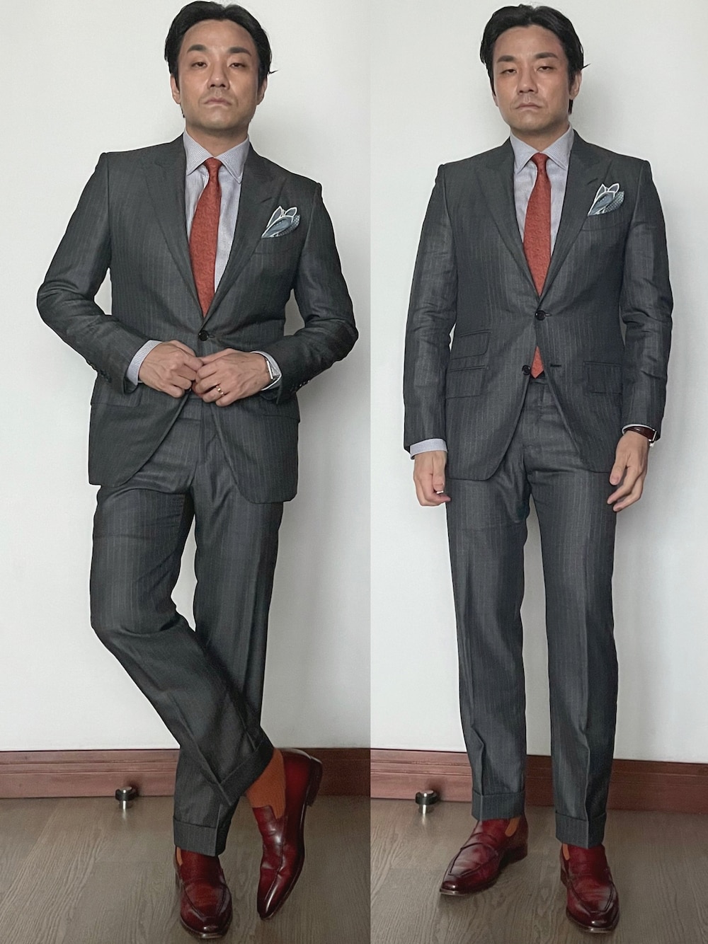 「TOM FORDのアイテム（スーツセット、グレー系）」を使った、kennyphkさん（メンズ・169cm）の夏コーディネートの1枚目の写真