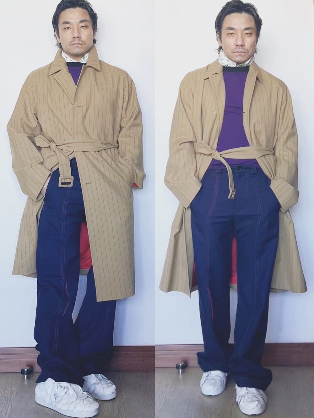 DRIES VAN NOTENのトレンチコートを使った人気ファッション