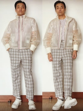 「THOM BROWNE（トムブラウン）のアイテム（パンツ）」を使った、kennyphkさん（メンズ・169cm）の夏コーディネート