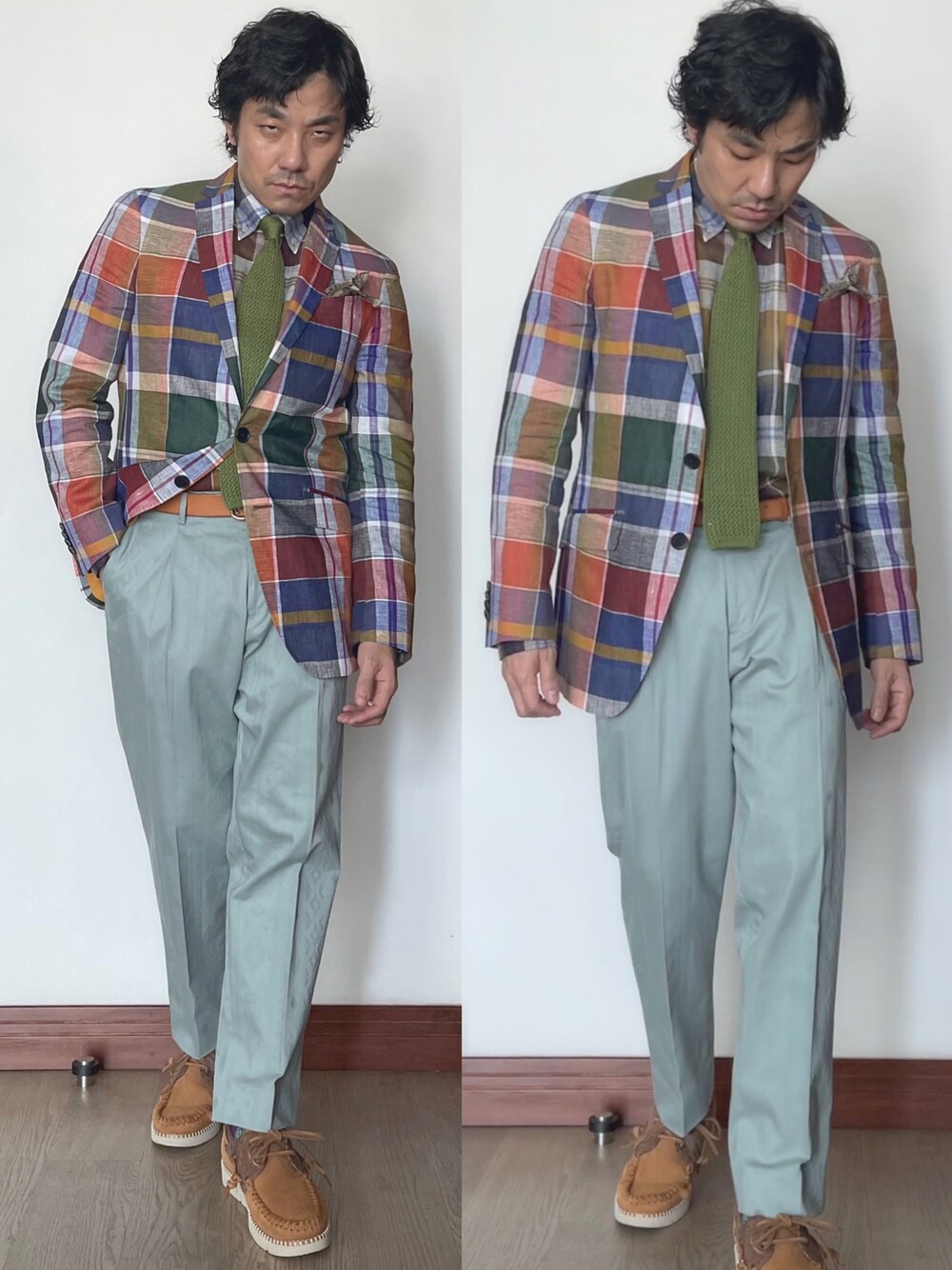 「ETROのアイテム（その他パンツ、ブルー系）」を使った、kennyphkさん（メンズ・169cm）の秋コーディネートの1枚目の写真