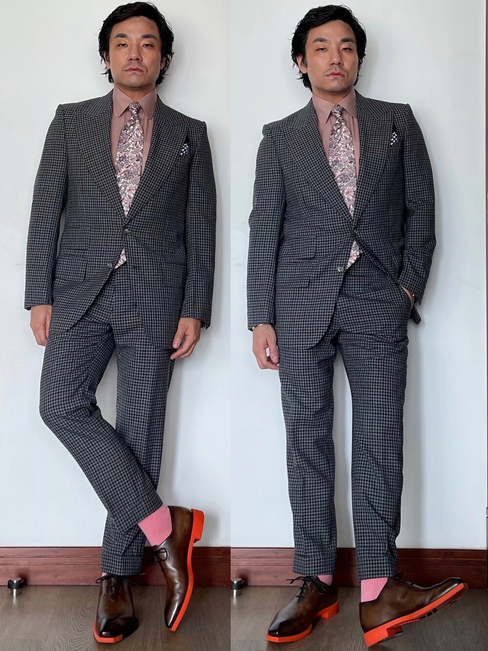「TOM FORDのアイテム（スーツセット、グレー系）」を使った、kennyphkさん（メンズ・169cm）の秋コーディネートの1枚目の写真