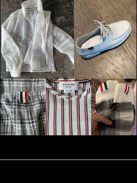 「THOM BROWNE（トムブラウン）のアイテム（パンツ）」を使った、kennyphkさん（メンズ・169cm）の夏コーディネート