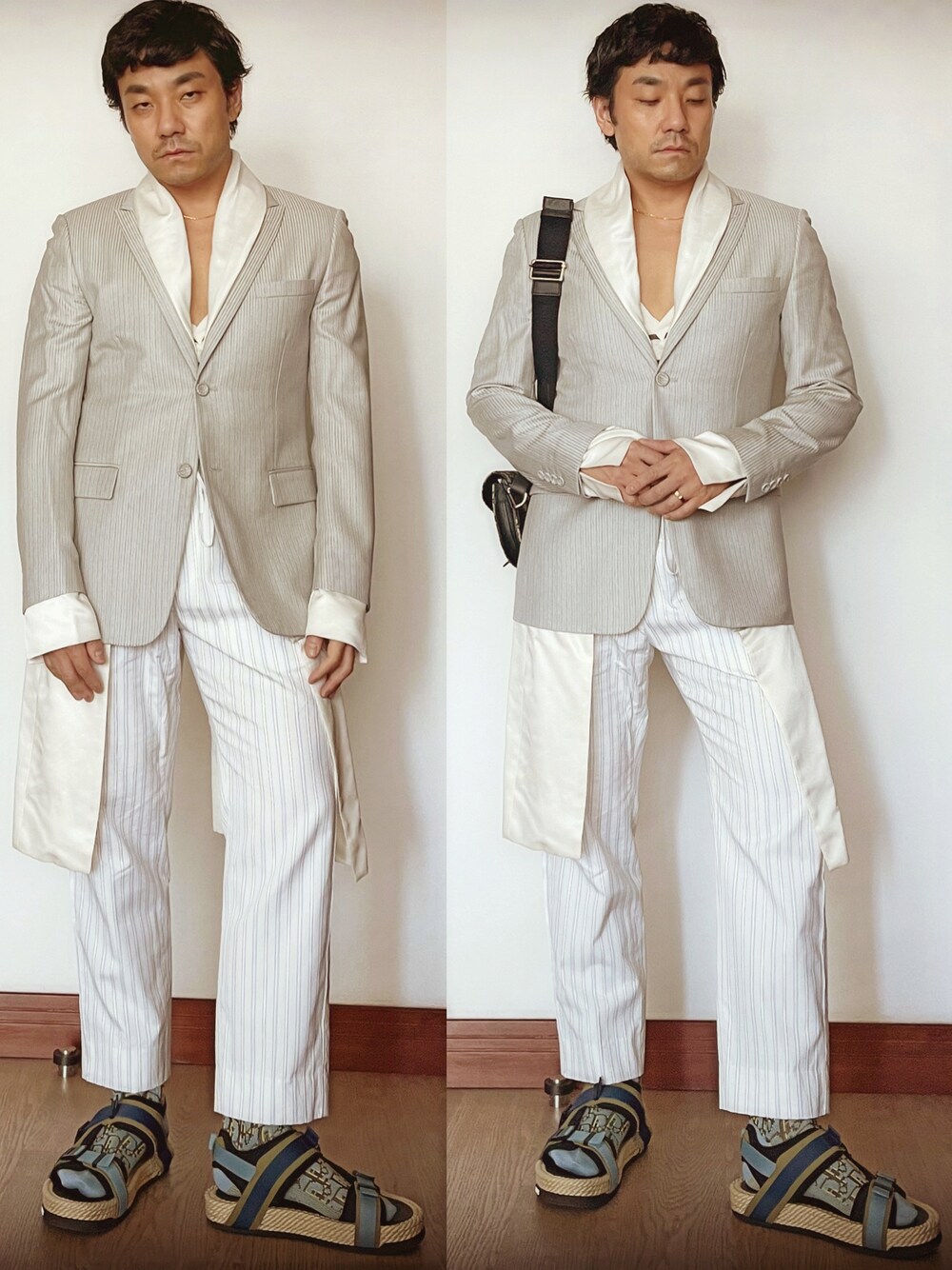 「GUCCIのアイテム（その他パンツ、ホワイト系）」を使った、kennyphkさん（メンズ・169cm）の夏コーディネートの1枚目の写真