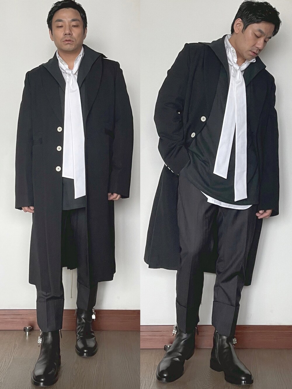 Ann Demeulemeester アンドゥムルメステール Wショートコート Ann Demeulemeester - 定価28万 ANN DEMEULEMEESTER アンドゥ