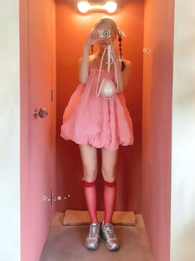 「ZARA（ザラ）のアイテム（ワンピース/ドレス、ピンク系）」を使った、ｋｏｔｏｋａさん（レディース・154cm）の夏コーディネート