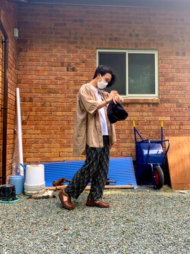 「Steven Alan（スティーブンアラン）のアイテム（サンダル）」を使った、nodakouさん（メンズ・181cm）の夏コーディネート