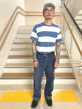 「A.P.C.（アーペーセー）のアイテム」を使った、アイアンビンテージさん（メンズ・170cm）の夏コーディネート