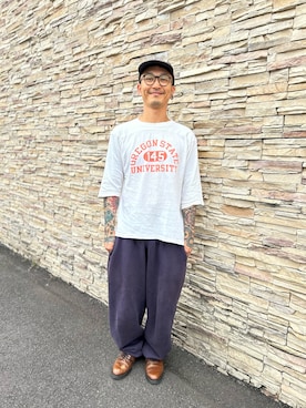 「COMOLI（コモリ）のアイテム」を使った、アイアンビンテージさん（メンズ・170cm）の夏コーディネート