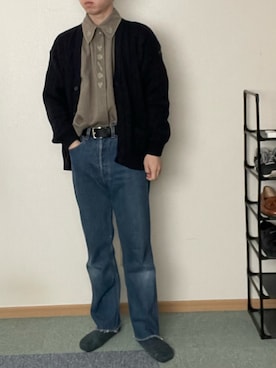 「Levi's（リーバイス）のリーバイス 501 90s アメリカ製 W31 L32 買取王国（デニムパンツ、ブルー系）」を使った、ミナヅキさん（メンズ・168cm）の春コーディネート