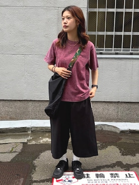 「JULY NINE（ジュライナイン）の【別注】JULY NINE / SUSHI SACK Custom Webbing Special Ⅱ（ショルダーバッグ、その他）」を使った、bprbeamsさん（レディース・163cm）の夏コーディネート