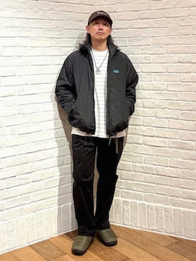 「アイテム（サンダル、グリーン系）」を使った、bprbeamsさん（メンズ・173cm）の秋コーディネート