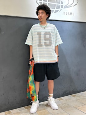 「bpr BEAMS（ビーピーアール ビームス ）のアイテム」を使った、bprbeamsさん（メンズ・162cm）の夏コーディネート