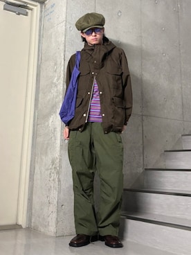 「アイテム（トートバッグ、パープル系）」を使った、bprbeamsさん（メンズ・174cm）の秋コーディネート