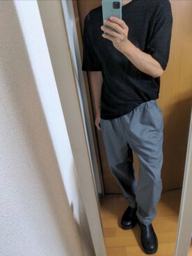 「LAKOLE（ラコレ）のアイテム（パンツ）」を使った、pejさん（メンズ・171cm）の秋コーディネート