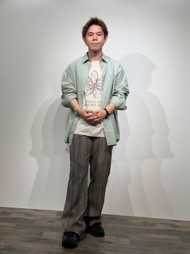 「長袖シャツ」｜kai0053さん（メンズ・166cm）の夏コーディネート