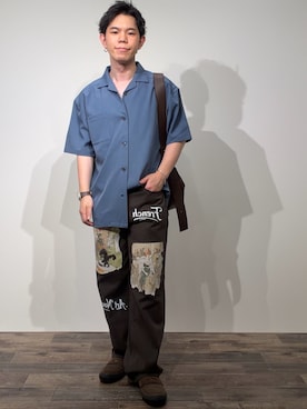 「SENSE OF PLACE by URBAN RESEARCH(センスオブプレイスバイアーバンリサーチ)の『別注』The Met×SENSE OF PLACE パンツ(ロートレック)(その他パンツ、グレー系)」を使った、kai0053さん(メンズ・166cm)の夏コーディネート