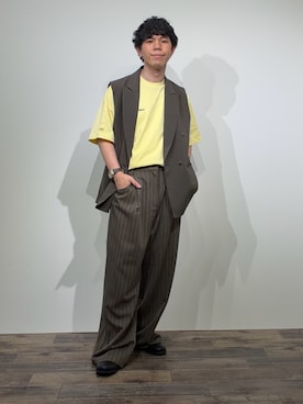 「SENSE OF PLACE by URBAN RESEARCH(センスオブプレイスバイアーバンリサーチ)のダブルテーラードベスト(その他アウター、ブラウン系)」を使った、kai0053さん(メンズ・166cm)の春コーディネート